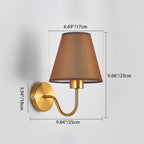 Contemporary Nordic Round Curved Rod Iron Fabric Shade 1-Light Wall Light Lamp for Living Room