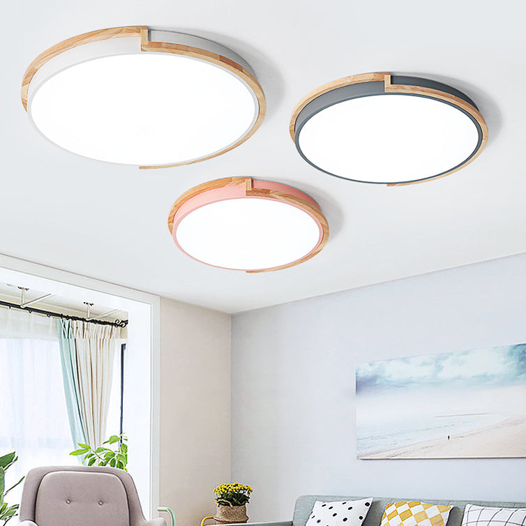 LumenCraft Nordic LED Ceiling Light | Wooden Frame | Acrylic Shade | Mood Light | For Bedroom and Living Room