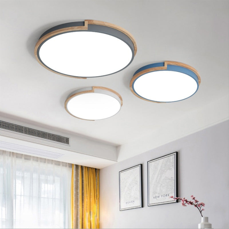 LumenCraft Nordic LED Ceiling Light | Wooden Frame | Acrylic Shade | Mood Light | For Bedroom and Living Room