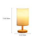 Traditional Japanese Cylinder Wood Fabric 1-Light Table Lamp for the Living Room