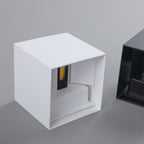 Modern Minimalist Waterproof Cube Up Down Aluminum Glass Induction LED Wall Light Lamps For Bedroom
