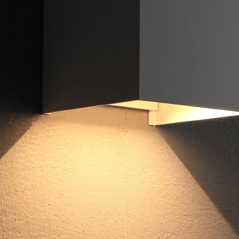 Modern Minimalist Waterproof Cube Up Down Aluminum Glass Induction LED Wall Light Lamps For Bedroom