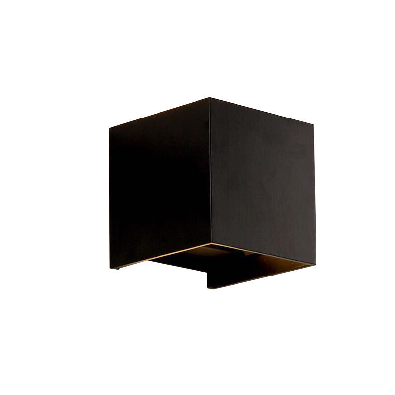 Modern Minimalist Waterproof Cube Up Down Aluminum Glass Induction LED Wall Light Lamps For Bedroom