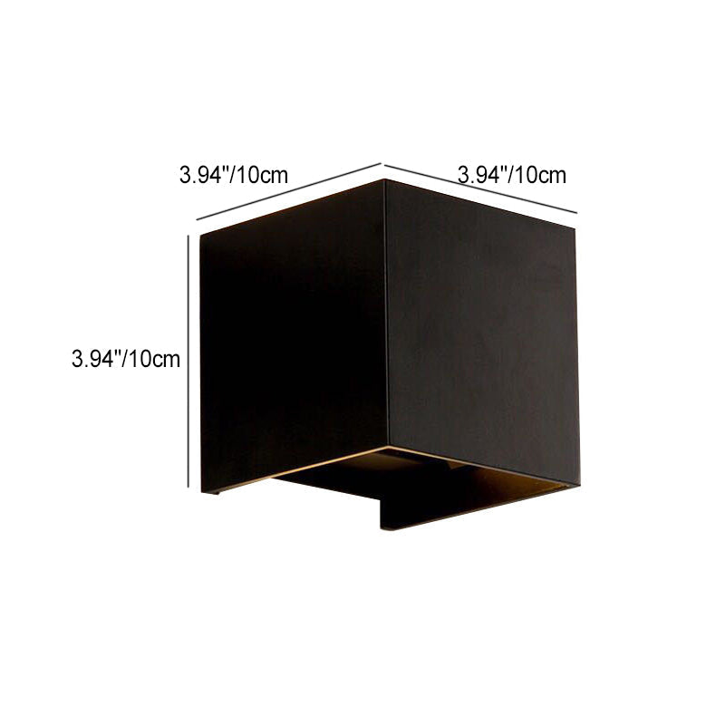 Modern Minimalist Waterproof Cube Up Down Aluminum Glass Induction LED Wall Light Lamps For Bedroom