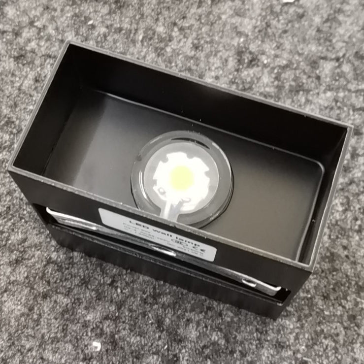 Modern Minimalist Waterproof Cube Up Down Aluminum Glass Induction LED Wall Light Lamps For Bedroom
