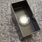 Modern Minimalist Waterproof Cube Up Down Aluminum Glass Induction LED Wall Light Lamps For Bedroom