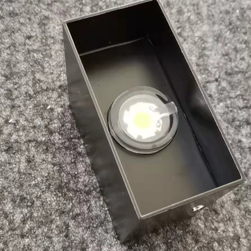 Modern Minimalist Waterproof Cube Up Down Aluminum Glass Induction LED Wall Light Lamps For Bedroom