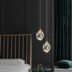 Luxury Diamond Cube Crystal Iron LED Pendant Light For Bedroom