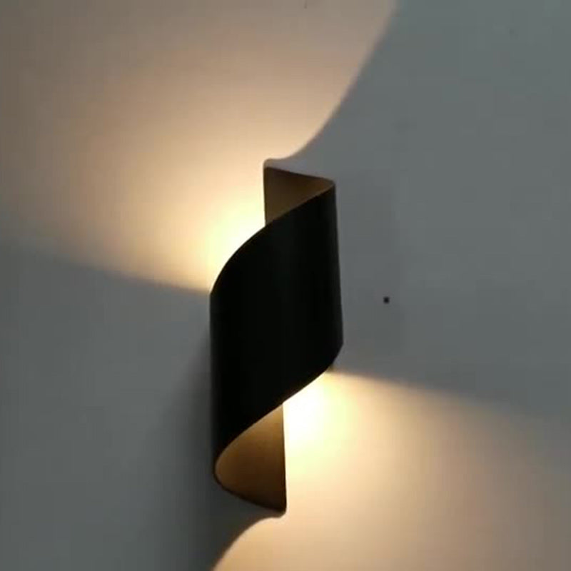 Modern Minimalist Waterproof Spiral Aluminum Acrylic LED Wall Light for Bedroom