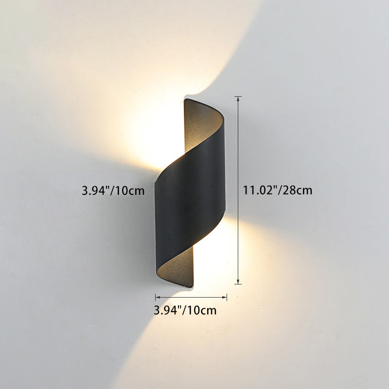 Modern Minimalist Waterproof Spiral Aluminum Acrylic LED Wall Light for Bedroom
