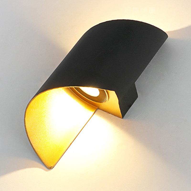 Modern Minimalist Waterproof Spiral Aluminum Acrylic LED Wall Light for Bedroom