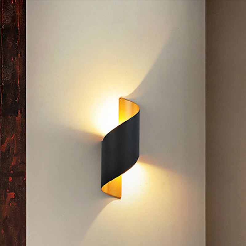 Modern Minimalist Waterproof Spiral Aluminum Acrylic LED Wall Light for Bedroom