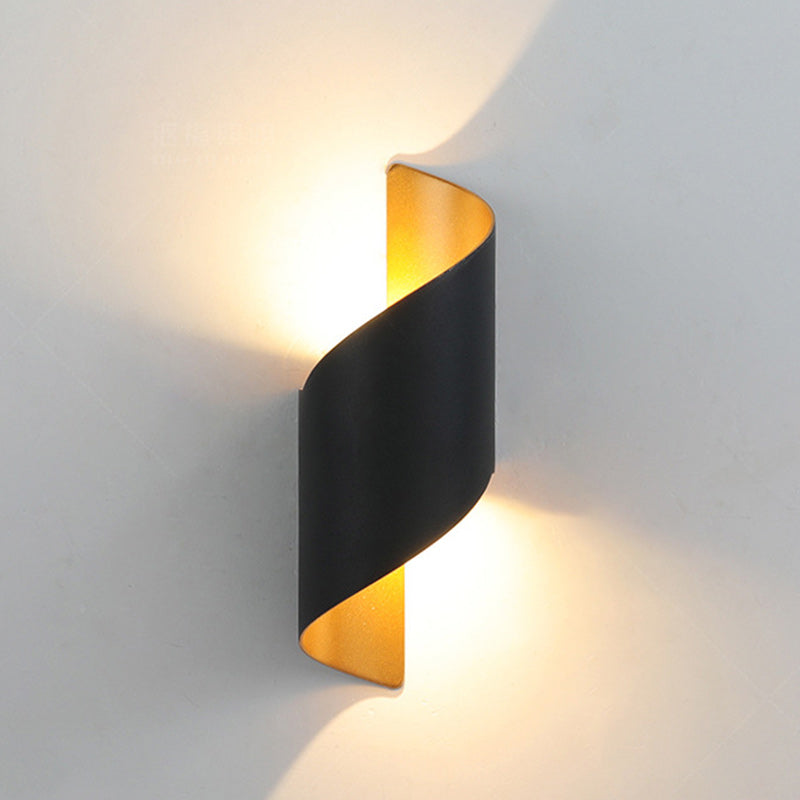 Modern Minimalist Waterproof Spiral Aluminum Acrylic LED Wall Light for Bedroom