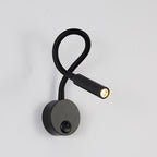 Modern Minimalist Iron Round Flexible Bend Tube LED Reading Lamp Wall Sconce Lamp for Bedroom