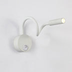 Modern Minimalist Iron Round Flexible Bend Tube LED Reading Lamp Wall Sconce Lamp for Bedroom
