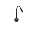 Modern Minimalist Iron Round Flexible Bend Tube LED Reading Lamp Wall Sconce Lamp for Bedroom
