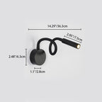 Modern Minimalist Iron Round Flexible Bend Tube LED Reading Lamp Wall Sconce Lamp for Bedroom