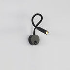 Modern Minimalist Iron Round Flexible Bend Tube LED Reading Lamp Wall Sconce Lamp for Bedroom