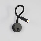 Modern Minimalist Iron Round Flexible Bend Tube LED Reading Lamp Wall Sconce Lamp for Bedroom