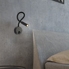 Modern Minimalist Iron Round Flexible Bend Tube LED Reading Lamp Wall Sconce Lamp for Bedroom