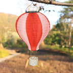 Contemporary Creative Solar Hot Air Balloon Fabric Shade LED Outdoor Pendant Light for Terrace Outside