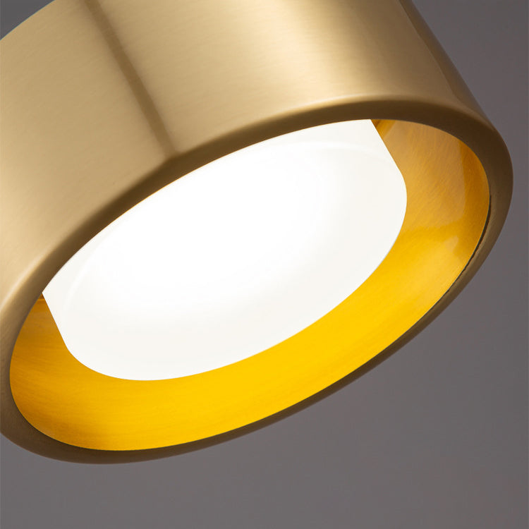 Minimalistic Round Cylinder Iron LED Pendant Light for Bedroom