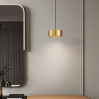 Minimalistic Round Cylinder Iron LED Pendant Light for Bedroom
