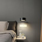 Minimalistic Round Cylinder Iron LED Pendant Light for Bedroom