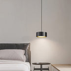 Minimalistic Round Cylinder Iron LED Pendant Light for Bedroom