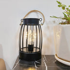 Modern Minimalist Vertical Striped Square Round Iron LED Table Lamp For Living Room