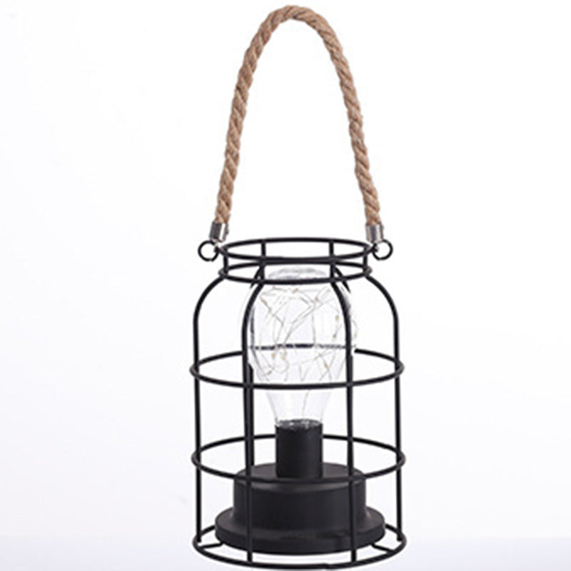 Modern Minimalist Vertical Striped Square Round Iron LED Table Lamp For Living Room