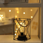 Modern Minimalist Vertical Striped Square Round Iron LED Table Lamp For Living Room