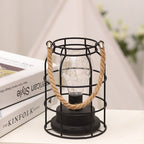 Modern Minimalist Vertical Striped Square Round Iron LED Table Lamp For Living Room