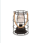 Modern Minimalist Vertical Striped Square Round Iron LED Table Lamp For Living Room