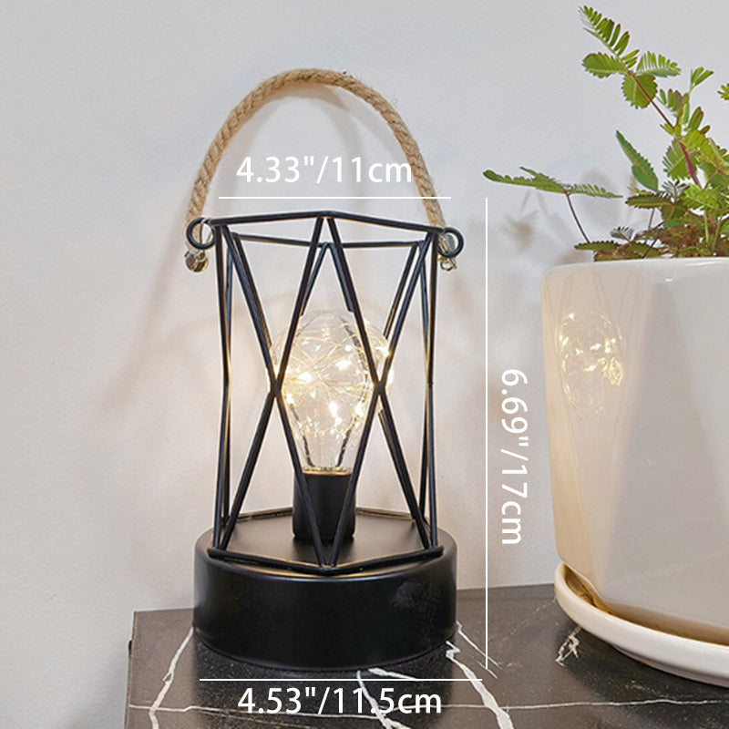Modern Minimalist Vertical Striped Square Round Iron LED Table Lamp For Living Room