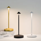 Modern Simplicity Triangle Cone Round Acrylic Cylinder Iron LED Table Lamp for the Living Room