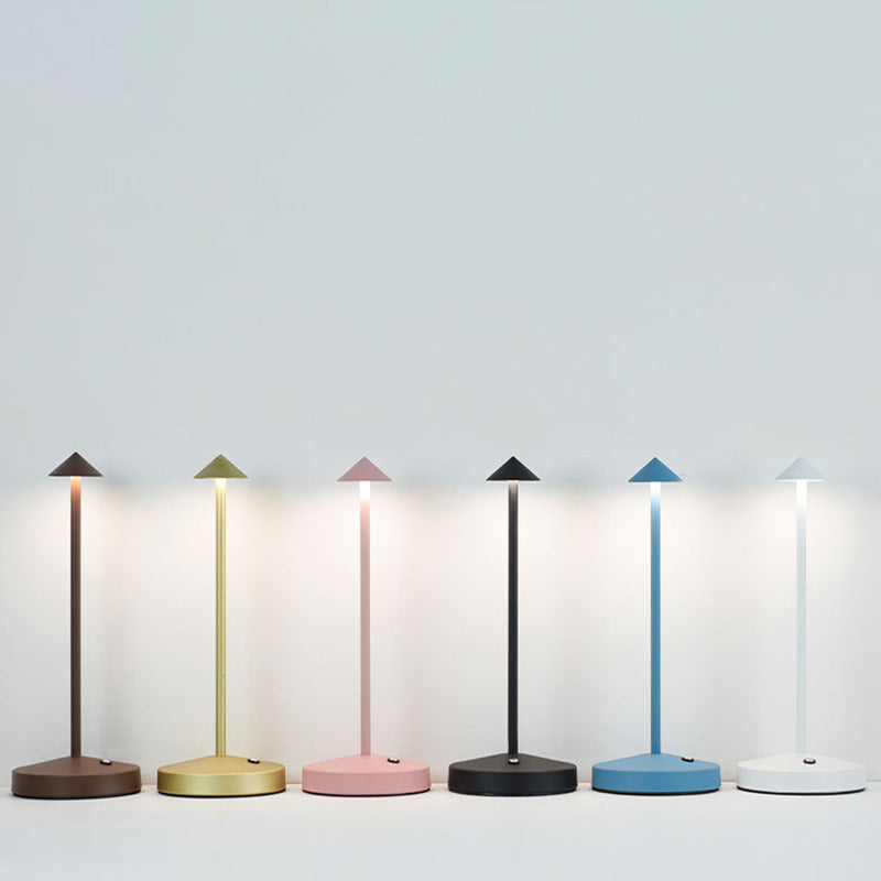 Modern Simplicity Triangle Cone Round Acrylic Cylinder Iron LED Table Lamp for the Living Room