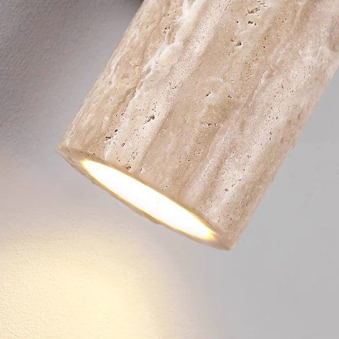 Nordivea Travertine Wall Light | Scandinavian Design | 2-Light | Wood & Travertine