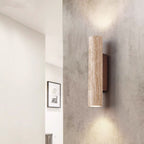 Nordivea Travertine Wall Light | Scandinavian Design | 2-Light | Wood & Travertine