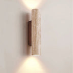 Nordivea Travertine Wall Light | Scandinavian Design | 2-Light | Wood & Travertine