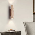 Nordivea Travertine Wall Light | Scandinavian Design | 2-Light | Wood & Travertine