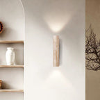 Nordivea Travertine Wall Light | Scandinavian Design | 2-Light | Wood & Travertine