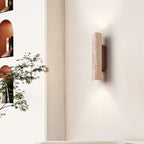 Nordivea Travertine Wall Light | Scandinavian Design | 2-Light | Wood & Travertine