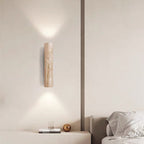 Nordivea Travertine Wall Light | Scandinavian Design | 2-Light | Wood & Travertine