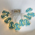 Contemporary Boho Iron Lantern Teardrop Star LED String Lights Outdoor Lighting For Garden