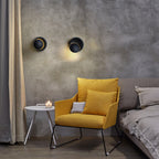 Contemporary Nordic Iron Round Eclipse Rotatable LED Wall Light for Nightstand