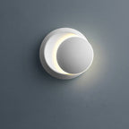 Contemporary Nordic Iron Round Eclipse Rotatable LED Wall Light for Nightstand