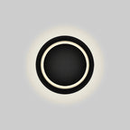 Contemporary Nordic Iron Round Eclipse Rotatable LED Wall Light for Nightstand