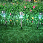 Modern simplicity solar waterproof stainless steel cylinder LED landscape lighting outdoor light for the garden
