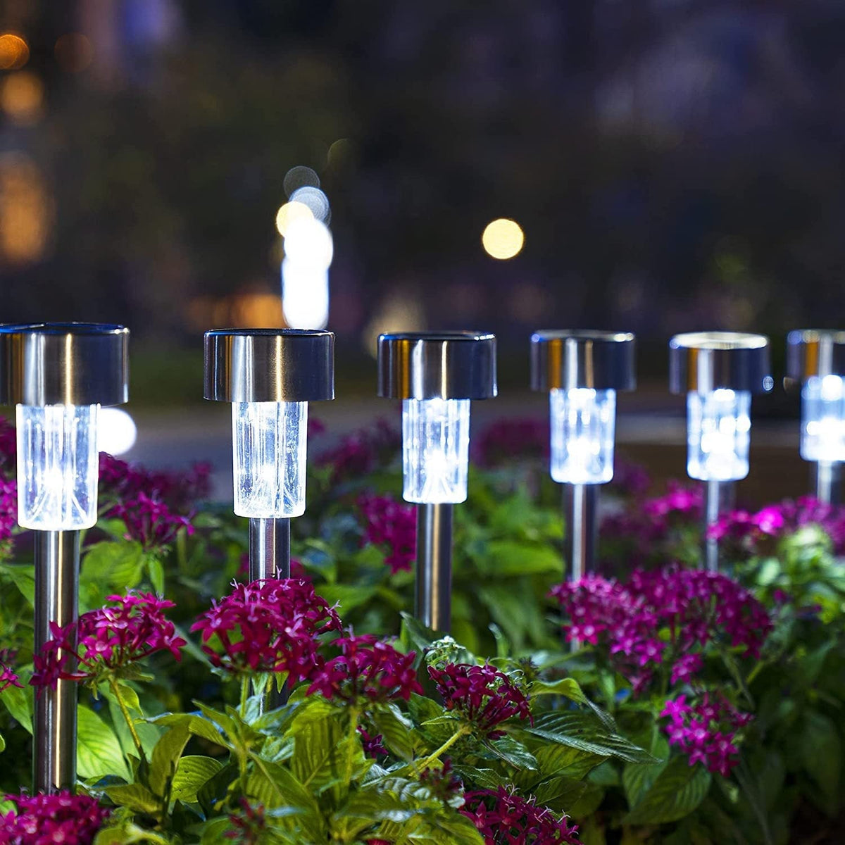 Modern simplicity solar waterproof stainless steel cylinder LED landscape lighting outdoor light for the garden
